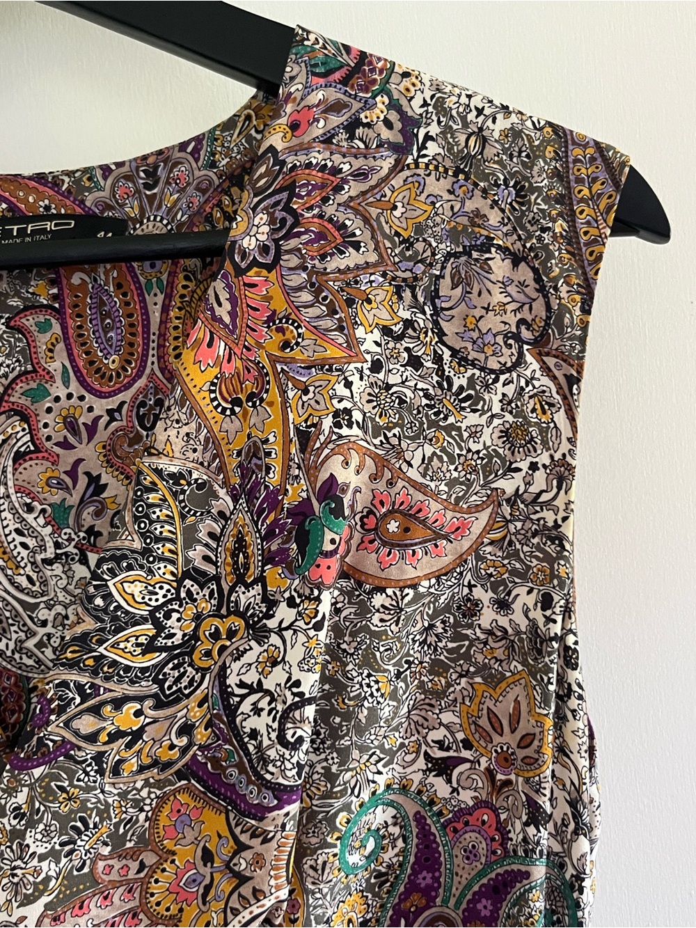 ETRO Multicolor Silk Paisley Print Sleeveless Midi Dress Size 8 - Picture 3 of 6